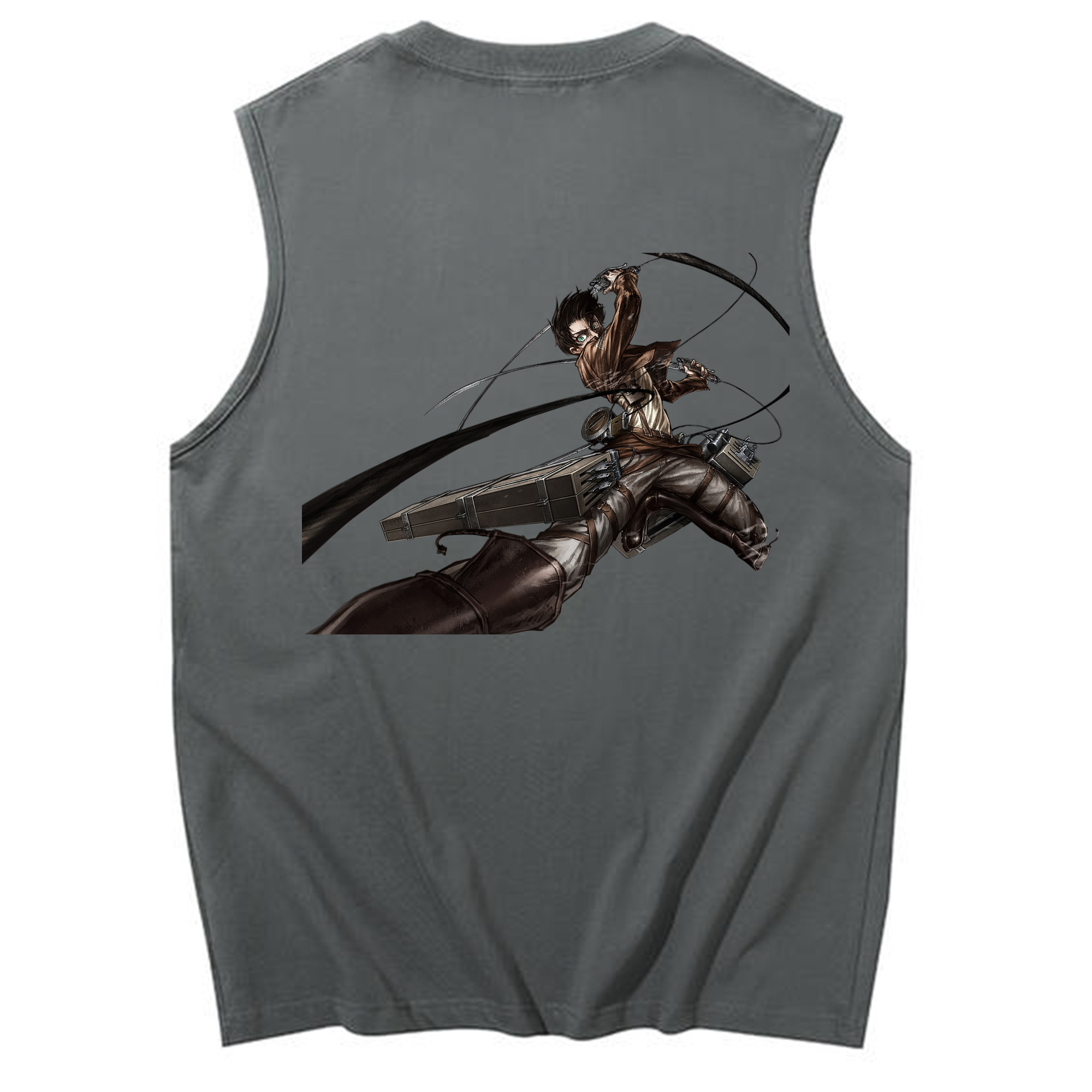 （画像用） 進撃の巨人 エレン･イェーガー Attack on Titan Eren Jäger コットン100％タンクトップ（背面プリント）